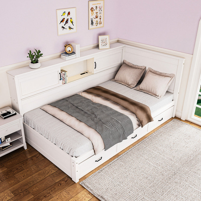 Daybed with Storage Drawers and LED Light, Twin