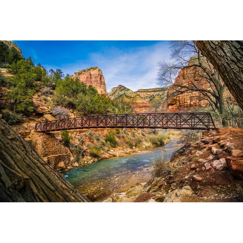 Breda Wooden Bridge - Wrapped Canvas Print, 51cm H x 76cm W x 3.8cm D