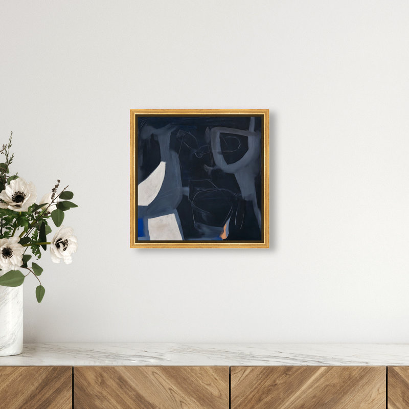 Obscured Voices I Canvas Abstract Print by Oliver Gal, Black Frame, 12 x 12, 13"H x 13"W, Gold Frame