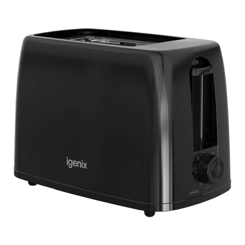 Igenix 2 Slice Toaster Black, Black