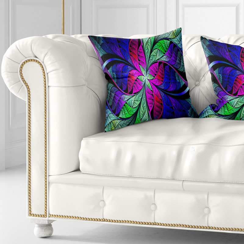 Multi Color Stained Glass Texture - Abstract Printed Pillow, 18" x 18", Throw Pillow