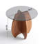 Petite table basse ronde en verre trempé