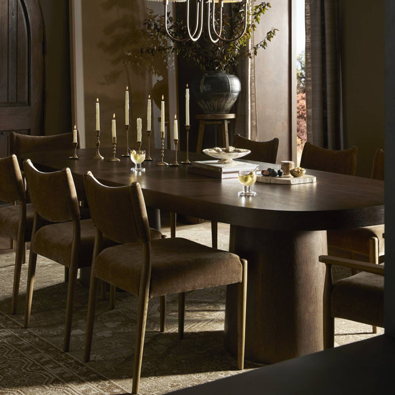 Jayla Upholstered Dining Chair, Burnt Oak, Burnt Oak