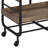 Black & Walnut Finish Rectangular Cart With 3 Wooden Trays And Storage Painted Metal Open Frame Build Style-984422014