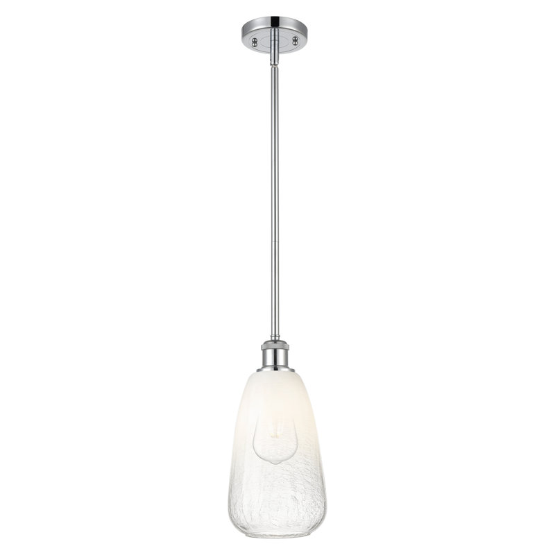 Mini-luminaire suspendu 1 tige 6 po Ballston - Brookhaven Almond, Opale, Chrome poli