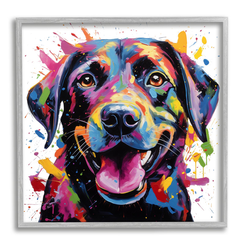 «Happy Dog Modern Splatter», estampe numérique par Marybeth Cunningham, Estampe numérique Farmhouse