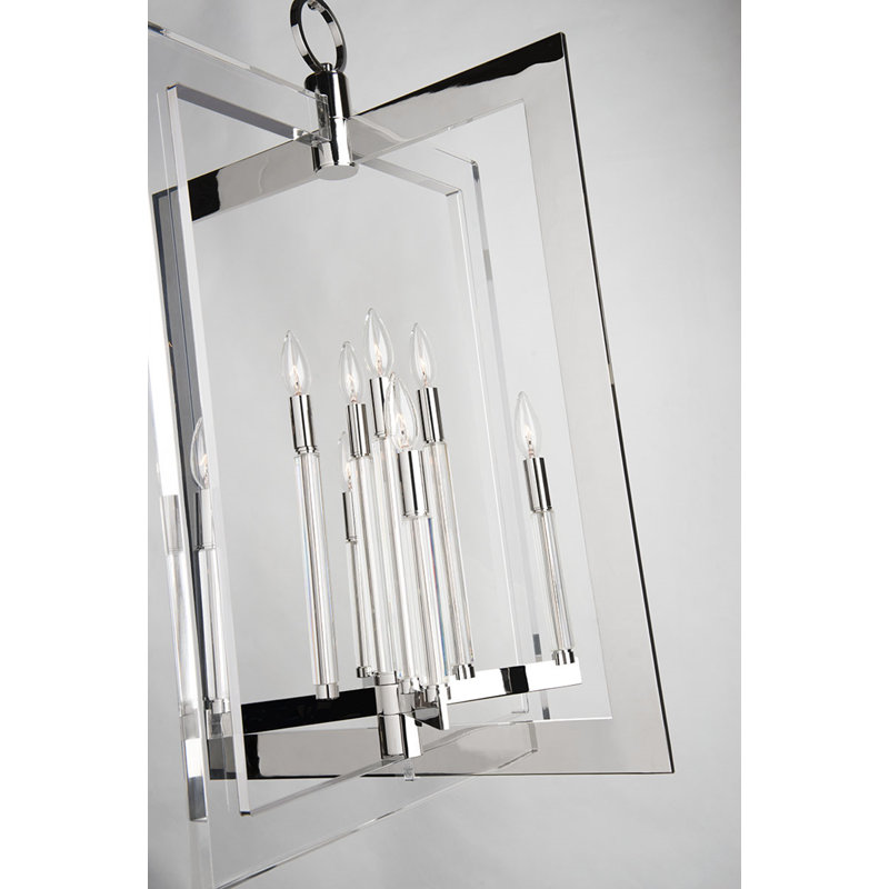 Wellington 8 - Light Chandelier, 26.5" H x 17.5" W x 17.5" D, Polished Nickel