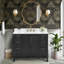 Meuble-lavabo simple 42 po avec plateau en chêne noir Luka-117807154-117807152