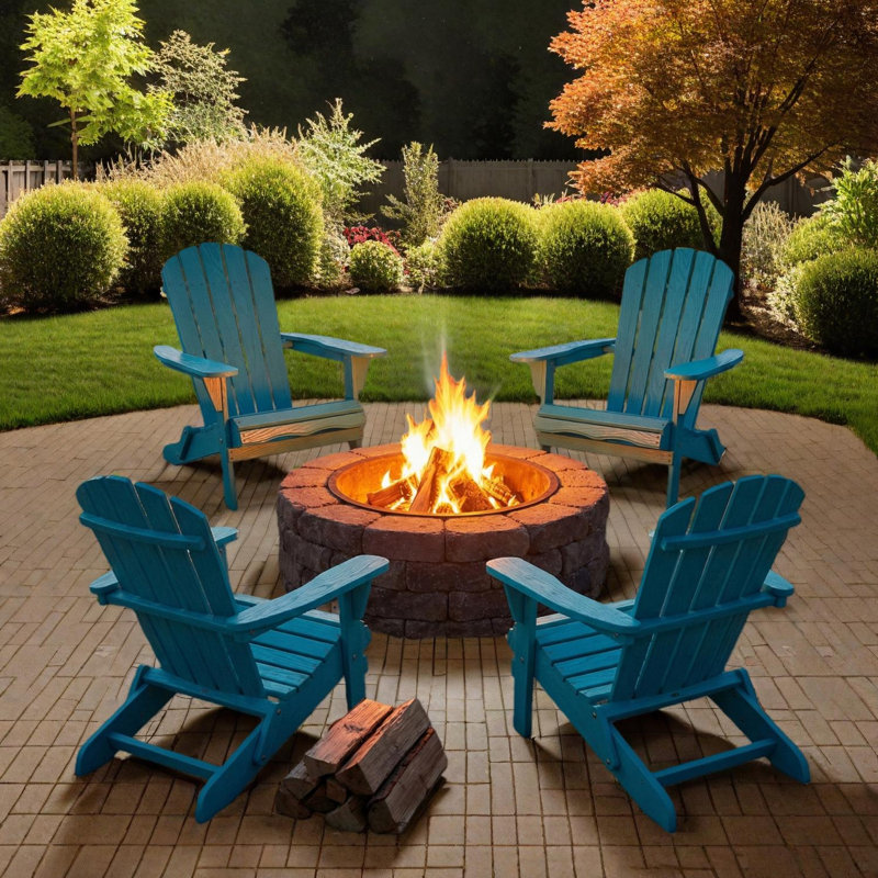 Chaise de patio pliante en bois Adirondack, Sarcelle