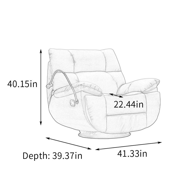 Fauteuil inclinable manuel ergonomique en similicuir, Gris