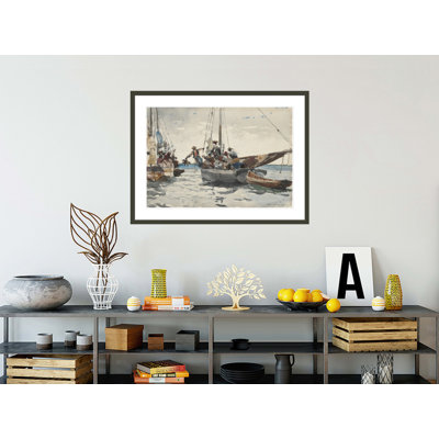 «Market Scene Nassau» par Winslow Homer, impression giclée sur cadre