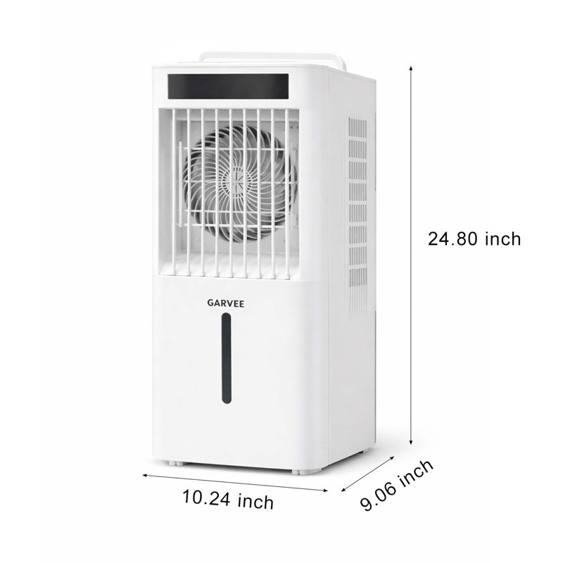Ventilateur portatif à évaporation avec télécommande, minuterie 2/4 / 8H, 3 vitesses, modes à double brume, réservoir de 1 600 ml, débit d'air réglable de 60 ° et veilleuse, pour chambre ou dortoir