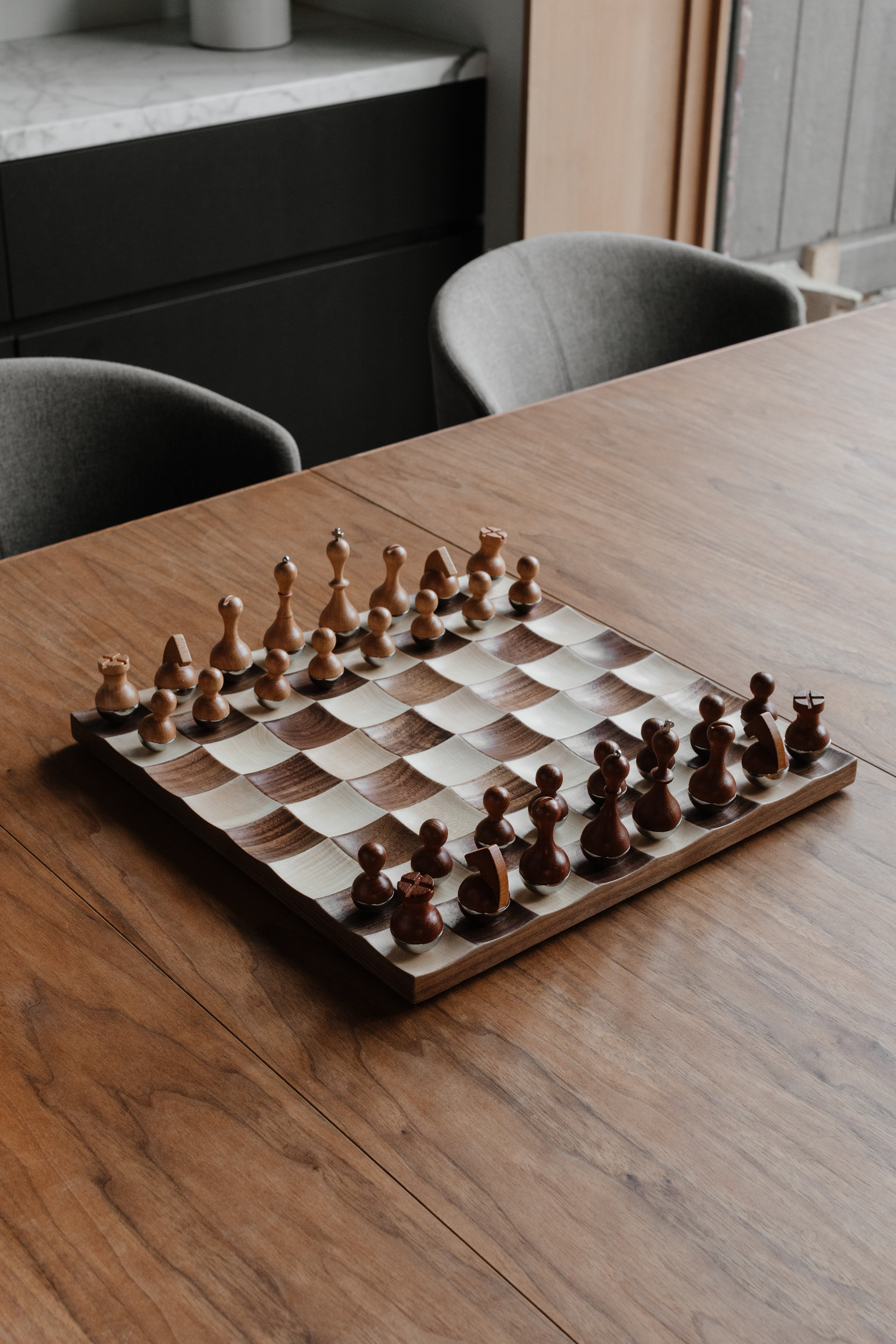 Umbra Wobble Chess Set Walnut 377601-656 - The Home Depot