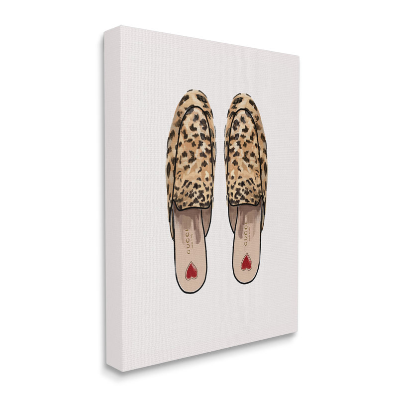 House of Hampton Leopard Pattern Loafers Canvas Wall Art Design By Amelia Noyes, L 36 po x H 48 po