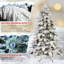 Arbre de Noël en forme d'épouvantail floqué avec lumières à DEL blanc chaud, embouts à mémoire de forme, poteau électrique et structure à charnières-902257367