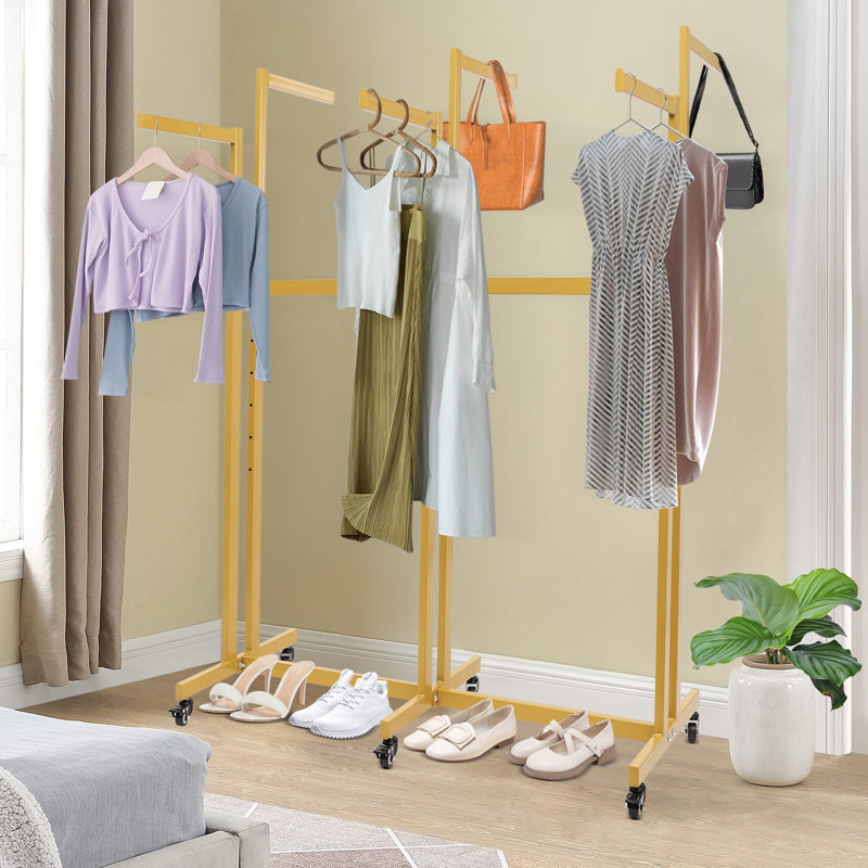 Porte-vêtements avec roulettes, Or