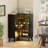 L-shaped Corner Display Case With Tempered Glass Doors, Led Lighted Curio Cabinet With Adjustable Shelves For Collectibles 