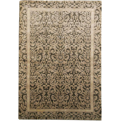 Tapis gris de haute qualité noué à la main