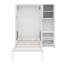 Lit escamotable mural simple avec bibliothèque, armoire supérieure, bureau extensible et rangement latéral-288575068