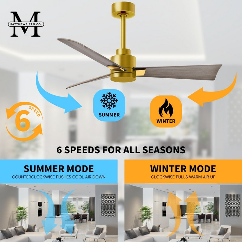 Alessandra Outdoor Downrod Ceiling Fan, Brushed Brass, Gray Ash Tone