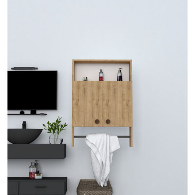 Modern Bathroom Cabinet, Sapphire Blue, 23.6 x 34.3 x 5.9 inches | 100% Melamine Coated Particle Board, Thickness: 0.7 inches | Numerous Shelves, Wall-Mountable, Additional Storage | Stylish & Functional Design for Home