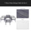 Ensemble de table de salle à manger 7 pièces pour 6 personnes, ensemble de mobilier d'extérieur avec table rectangulaire de 70,8 po, table de patio et chaises avec coussins amovibles pour la cour, le jardin et la piscine