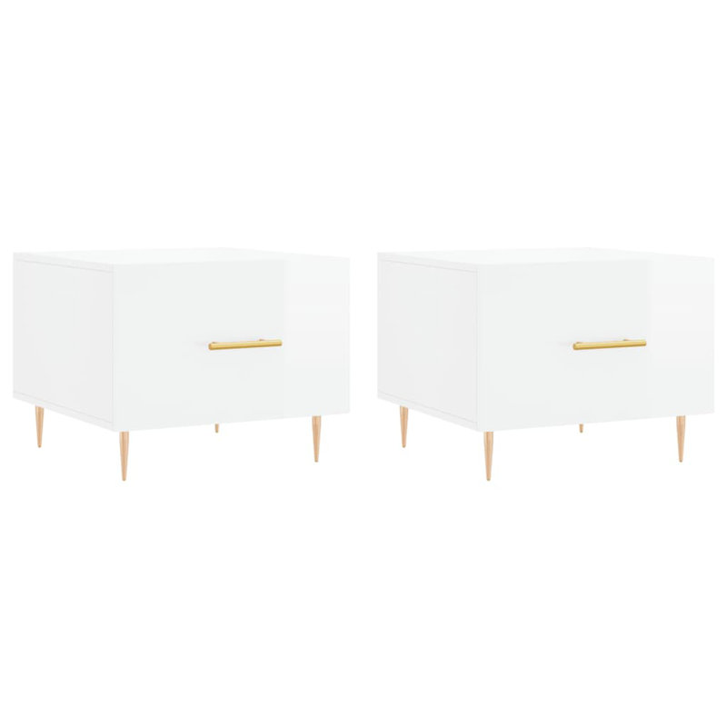 Four Leg Coffee Table with Storage, high gloss white