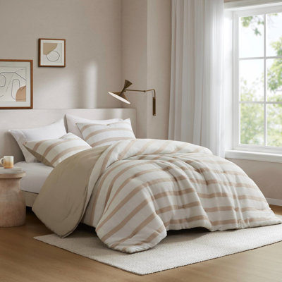 Très grand / très grand rayé teint 3, rayures savamment tissées pour un éclat de couleur, bord de mer contemporain ou intérieur, édredon à texture douce, confort toutes saisons avec revers en microfibre légère et lisse,