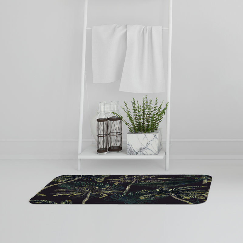 Akgül Memory Foam Non-Slip Bath Rug, Floral 2