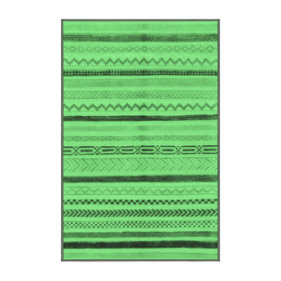 Tapis lavables à la machine à motif abstrait vert émeraude 2300