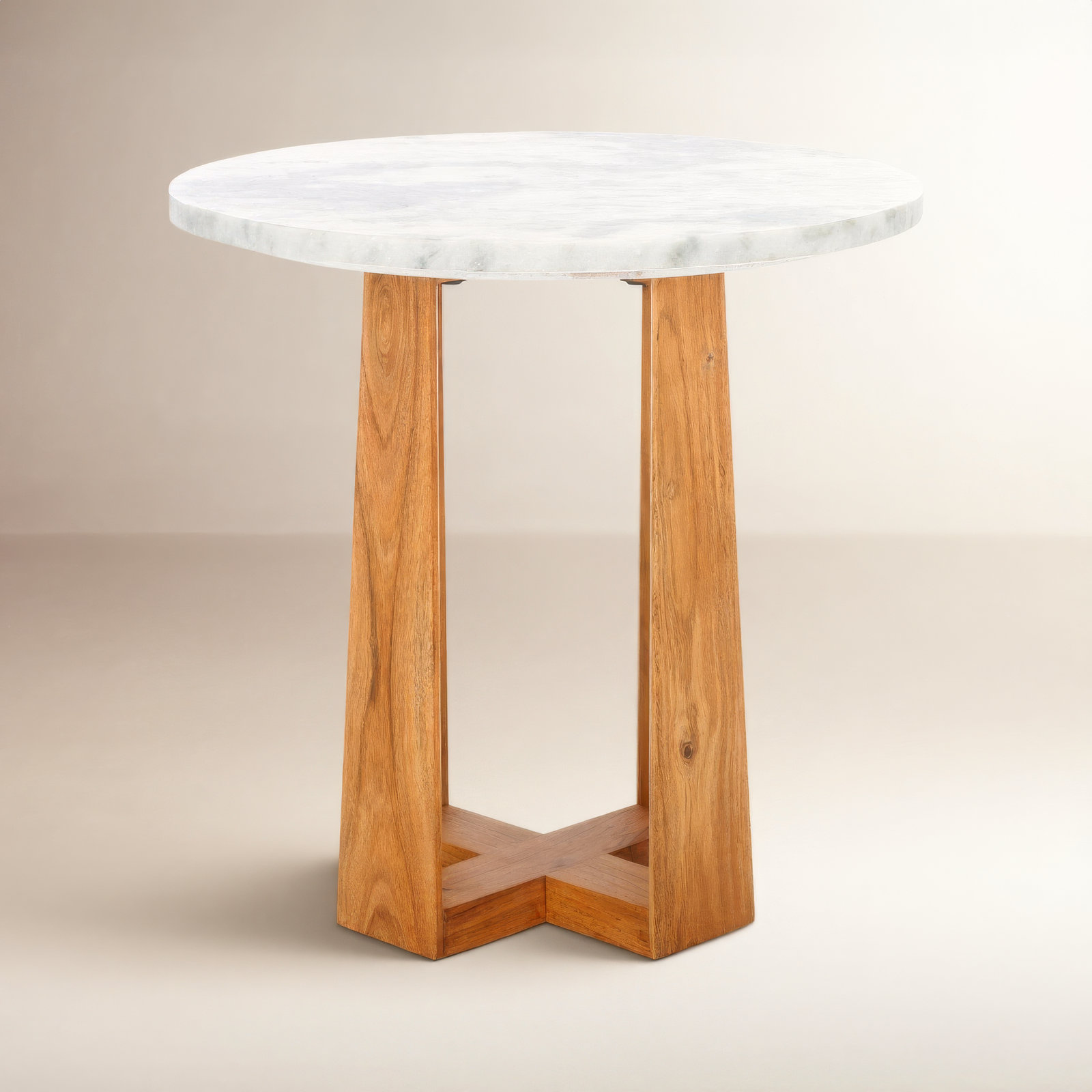 Baudelaire End Table, Natural, White Gray Marble