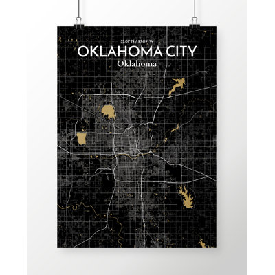 Oklahoma City Map 1 Piece Wall Art