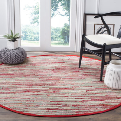 Fales Rag Rug Hand Woven Cotton Striped Rug
