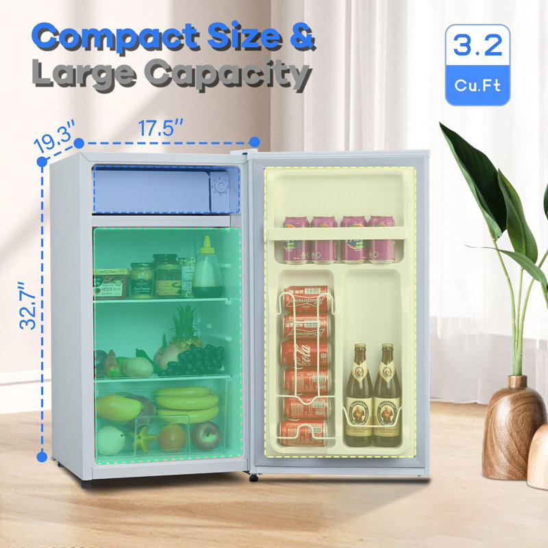 Mini réfrigérateur Zstar 3,2 pieds cubes, Blanc