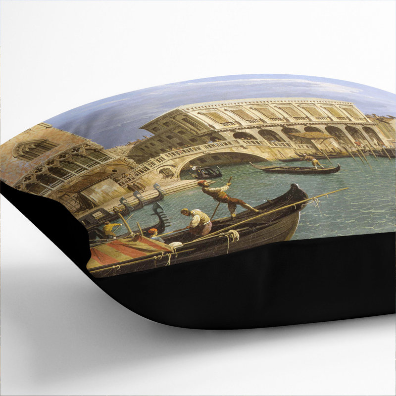 Square Cushion, Black, 55cm H x 55cm W x 20cm D