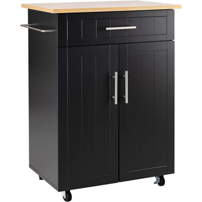 Kitchen Island Cart with Storage, Rolling Kitchen Island Side Table on Wheels with Worktop -  Latitude RunÂ®, 1DC8BBA7AC4A464AB82B27ED286904D9