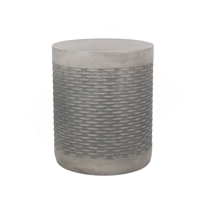 Outdoor Lightweight End Table Round Concrete Outdoor Side Table