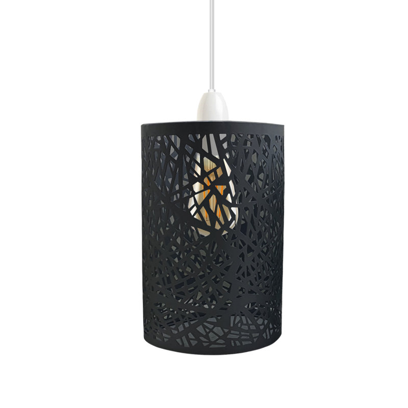 15cm Metal Drum Lamp Shade, Black