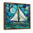 Toile avec cadre flottant brun