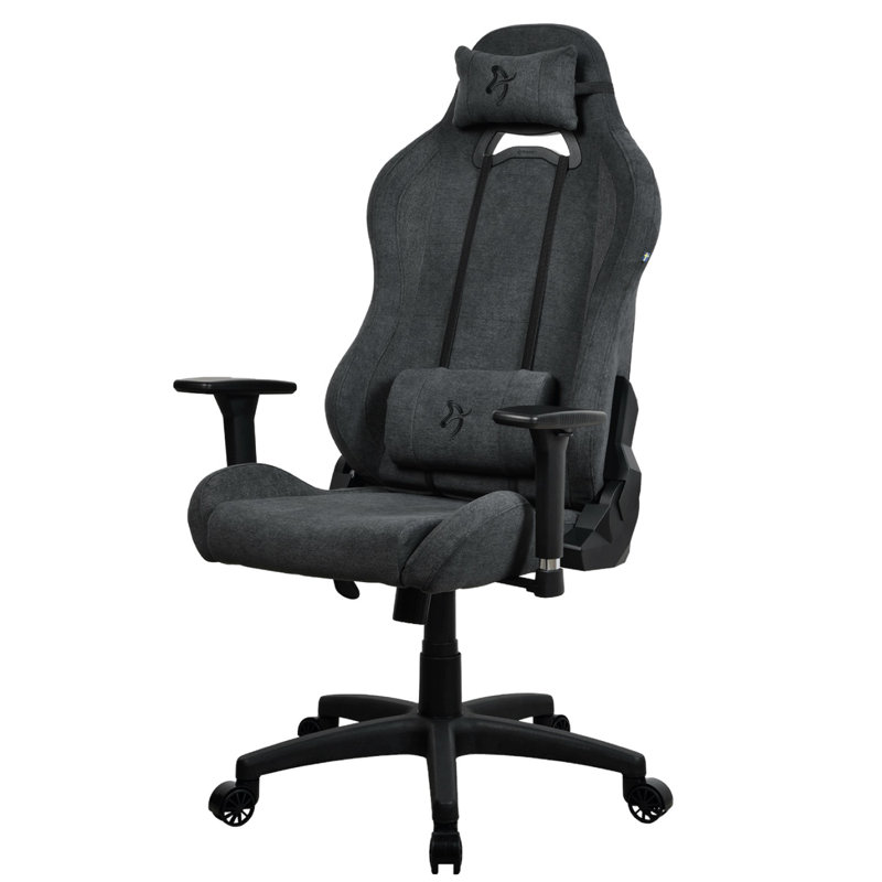 Arozzi Torretta Soft Fabric Office & Gaming Chair - Dark Grey, Dark Gray