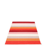 Molly Striped Area Rug in Red/Pink/Gray