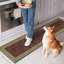 Tapis brun / doré lavable à la machine infroissable à bordure plate pour salon, couloir-1472773546