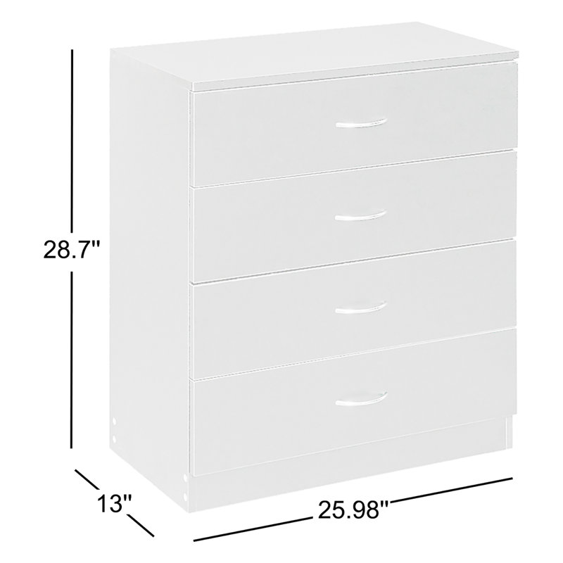 Commode 4 tiroirs l 26 po, Rose