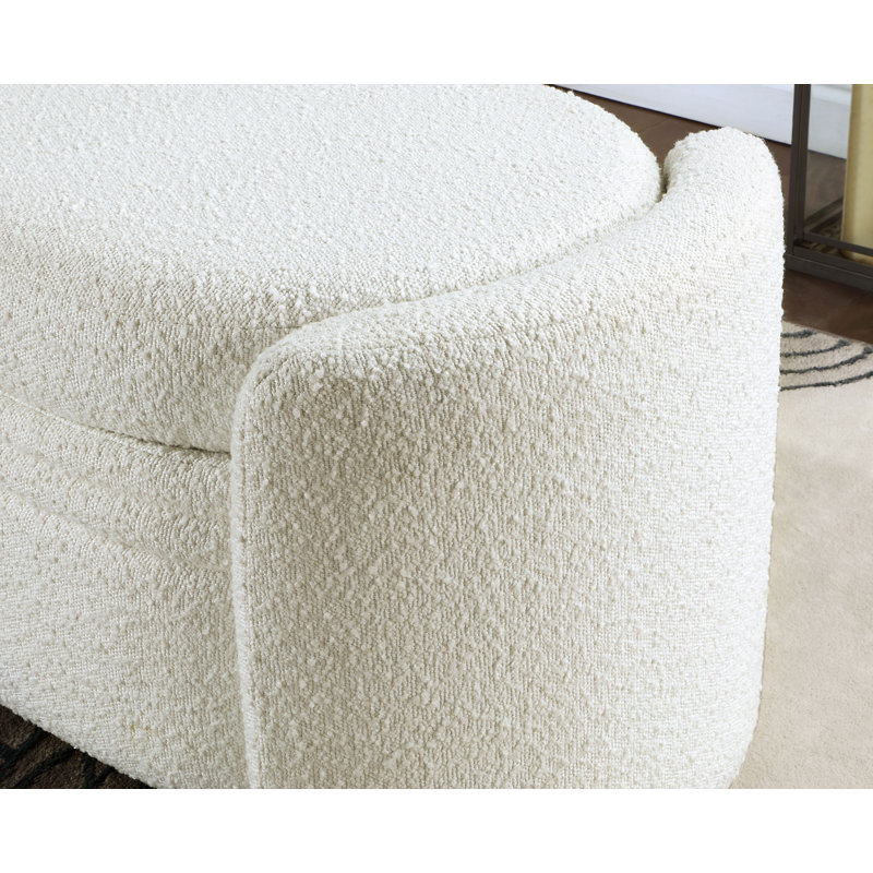 Feunisha Upholstered Storage Bench, Beige