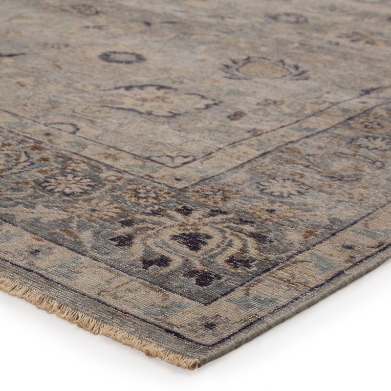 Jaipur Living Sahlest TRZ03 Handknotted Oriental Gray and Beige Area Rug (10'x14'), Rectangle 8' x 10'
