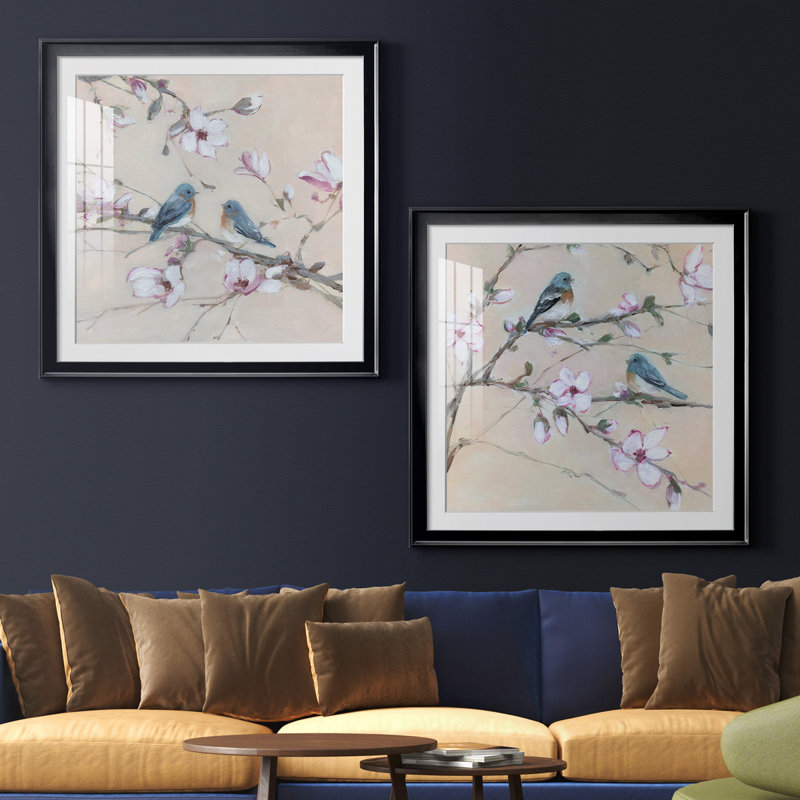 «Sweet Sounds of Summer I», ensemble de 2 reproductions d'art encadrées, H 26,5 po x l 53 po x P 1,5 po, Papier encadré noir