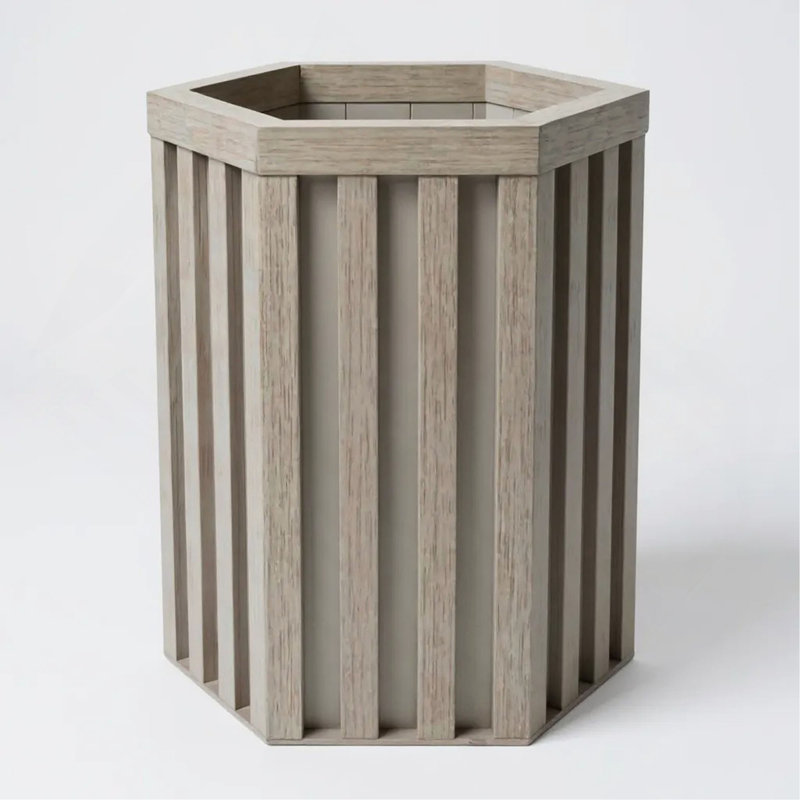 Jardinière à colonne hexagonale SM, Gris brun, H 16,25 po x l 10,5 po x P 9,13 po