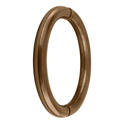 Circular Style Shower Door Handle Back To Back Mount 3/16" to 1/2" Glazing Thickness Antique Copper Finish