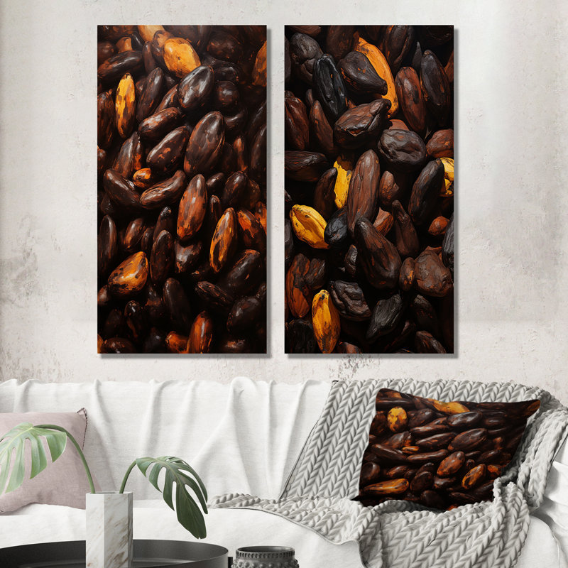 Cacao rôti rêverie - ensemble de 2 reproductions d'art sur toile Cacao, Toile tendue, H 28 po x l 25 po
