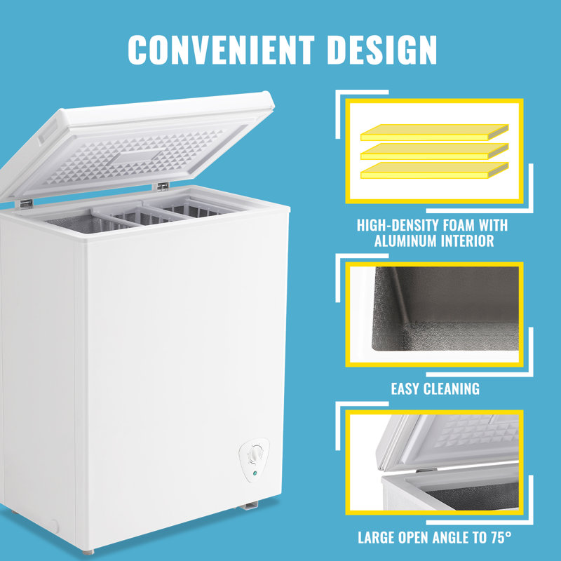 Winter2 4.0 Cubic Feet Chest Freezer with Adjustable Temperature Controls, White